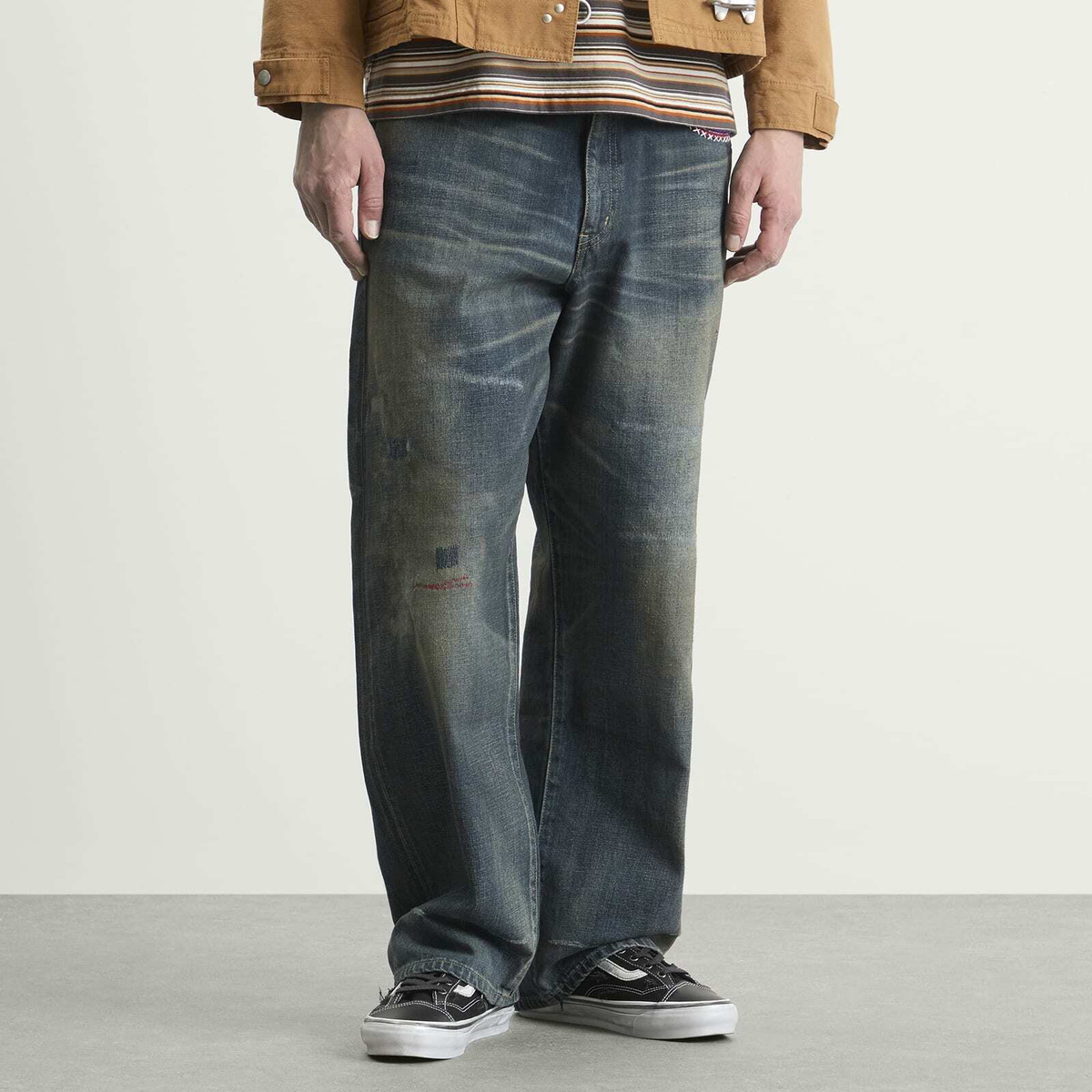 Neighborhood Men's Savage Denim DP Wide Jeans in Indigo