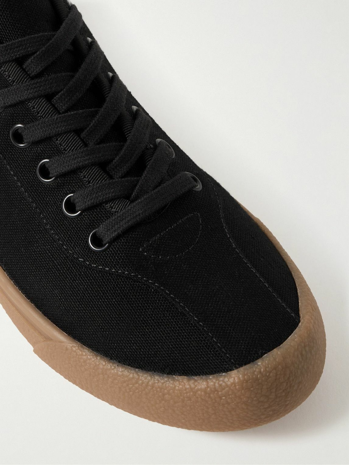 The Row - Grosgrain-Trimmed Canvas Sneakers - Black