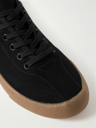 The Row - Grosgrain-Trimmed Canvas Sneakers - Black