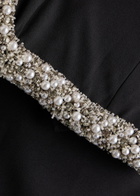 Simkhai Riona Embellished Strapless Crepe Gown Black