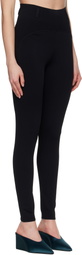 ALAÏA Black Rib Belt Loop Leggings