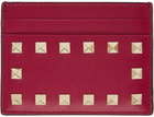 Valentino Garavani Pink Rockstud Card Holder