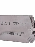 OFF-WHITE Medium Zip Tie Laminated Leather Clutch