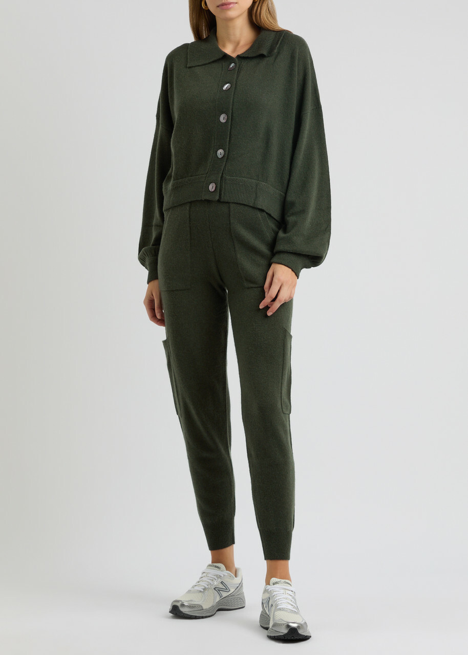 Crush Cashmere Lennon Cashmere Cardigan Dark Green