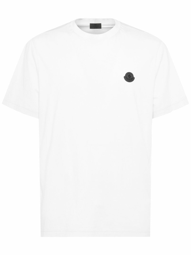 Photo: MONCLER Logo Patch Lightweight Cotton T-shirt
