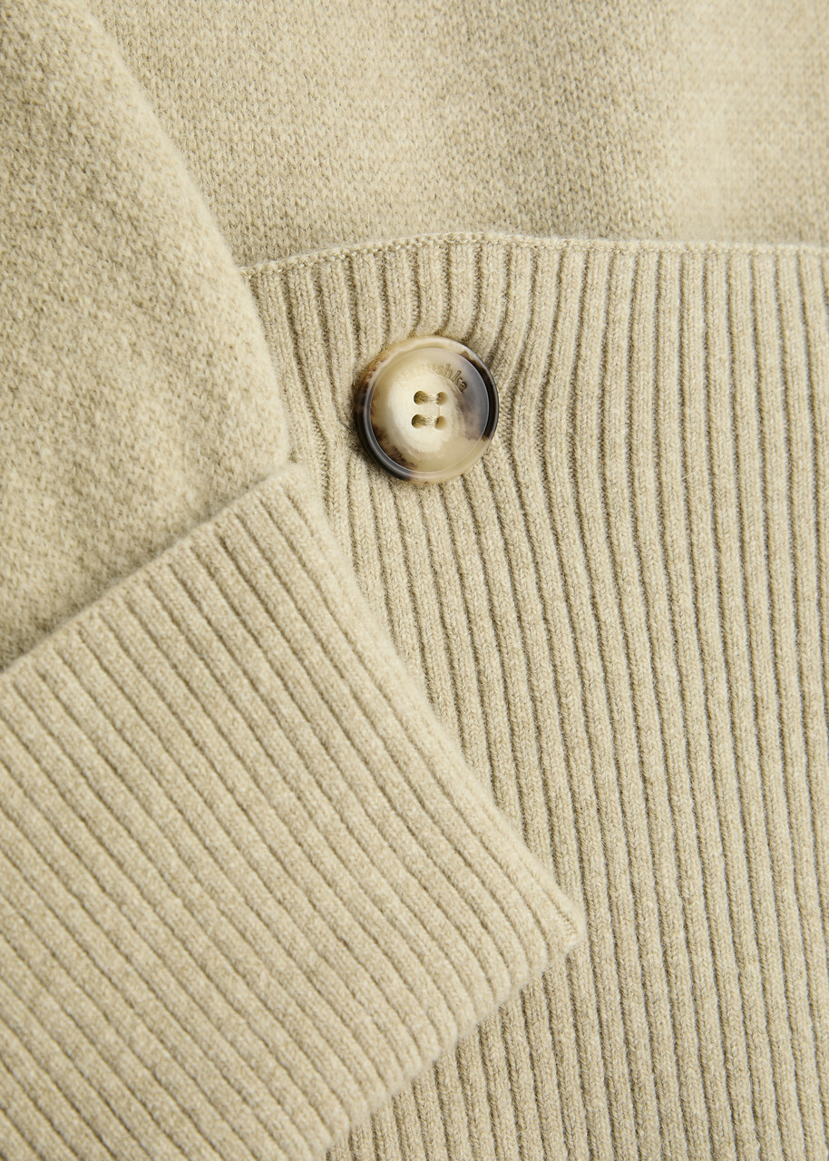 Nanushka Strahe Wool-blend Mini Dress Stone