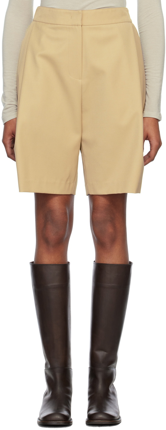 AMOMENTO Beige Garconne Shorts