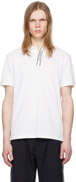 Moncler White Printed Polo