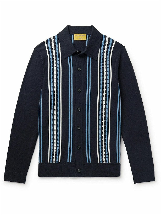 Photo: Guest In Residence - Plaza Slim-Fit Striped Cotton Cardigan - Blue