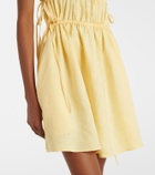 Asceno Como gathered linen minidress