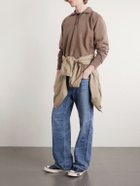 A.PRESSE - Half-Zip Cotton-Jersey Sweatshirt - Brown
