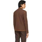 Phlemuns Brown Backless Long Sleeve T-Shirt