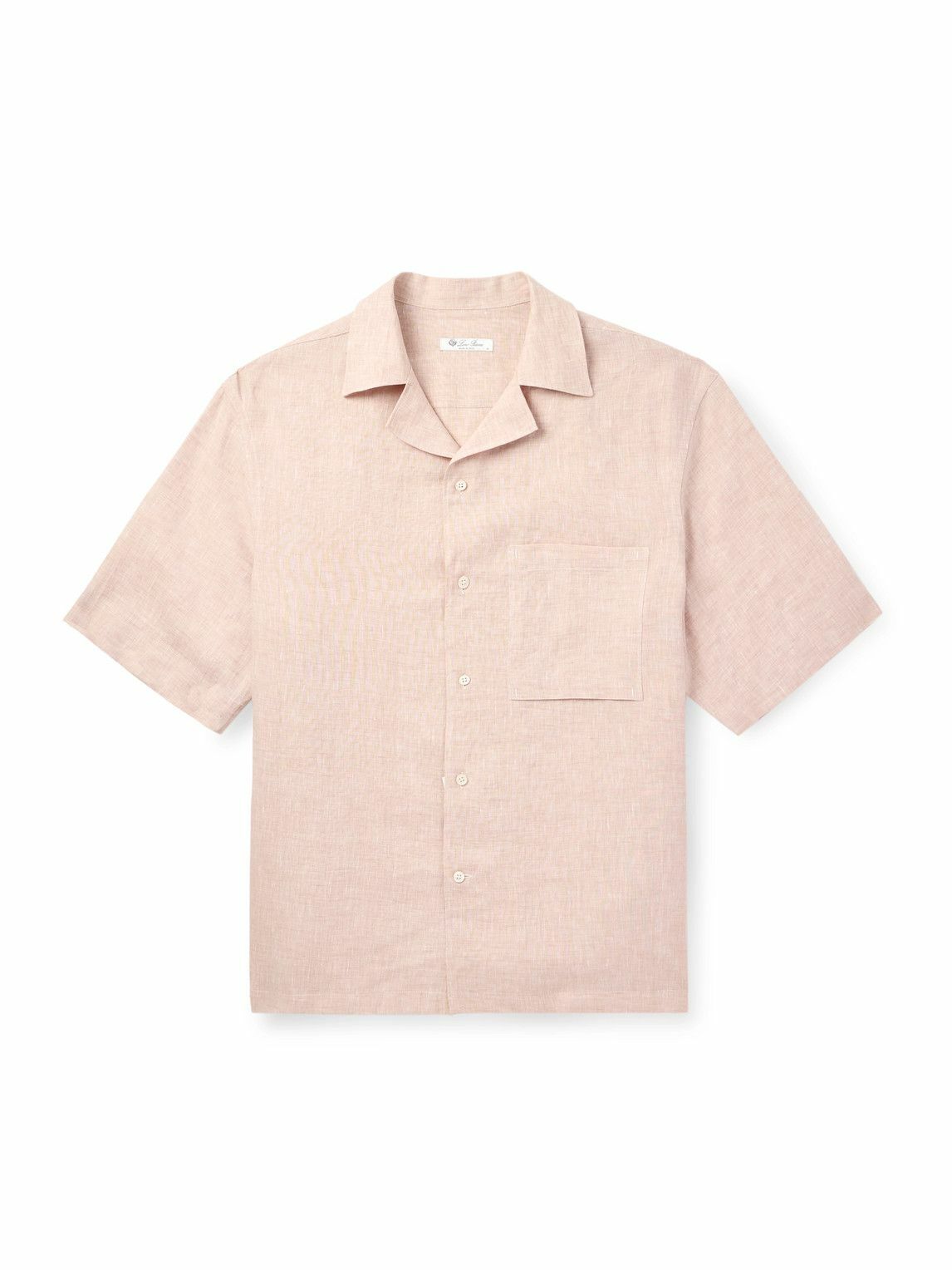 Loro Piana 半袖リネンシャツ Loro Piana - Federico Camp-Collar Linen Shirt - Orange Loro Piana