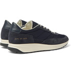 Common Projects - Track Classic Leather-Trimmed Suede and Ripstop Sneakers - Blue