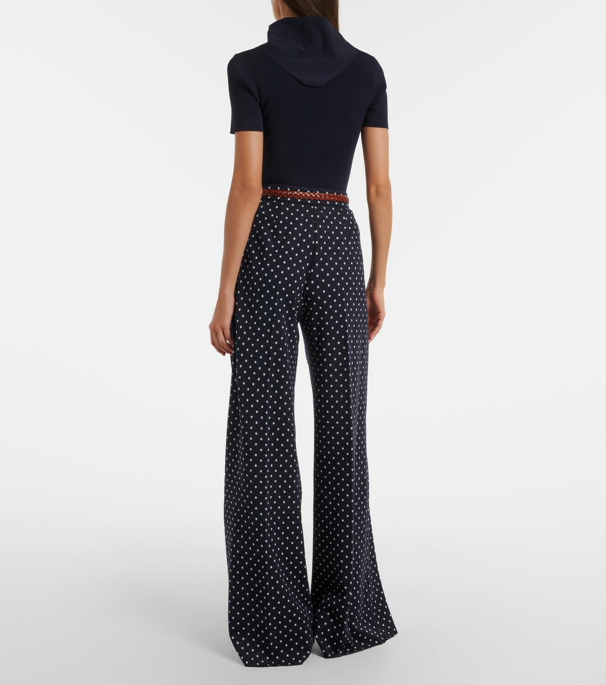 Max Mara Polka-dot jersey wide-leg pants