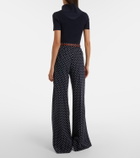 Max Mara Polka-dot jersey wide-leg pants