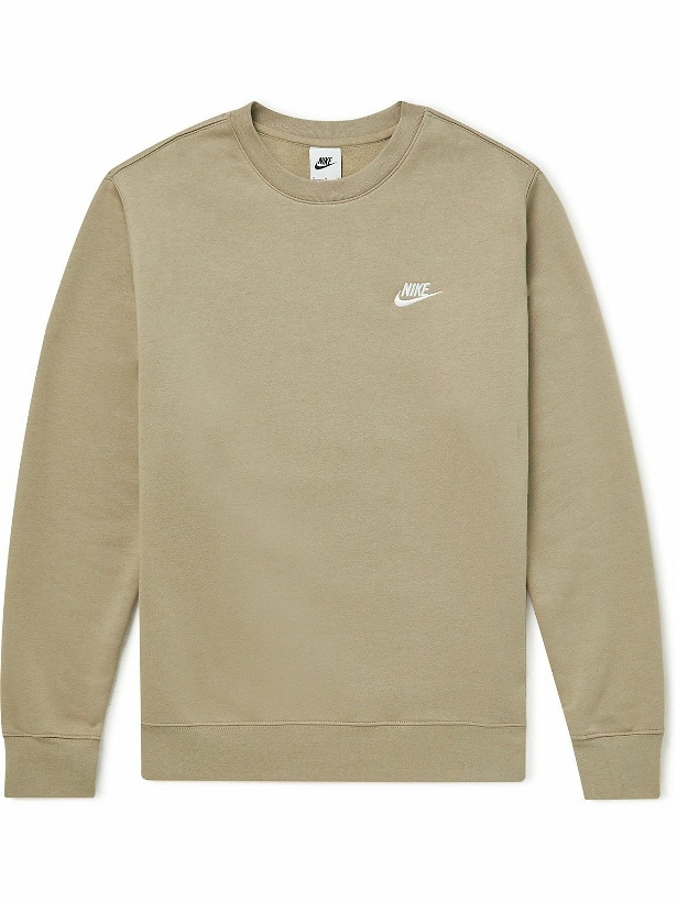 Photo: Nike - NSW Logo-Embroidered Cotton-Blend Jersey Sweatshirt - Neutrals