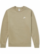 Nike - NSW Logo-Embroidered Cotton-Blend Jersey Sweatshirt - Neutrals