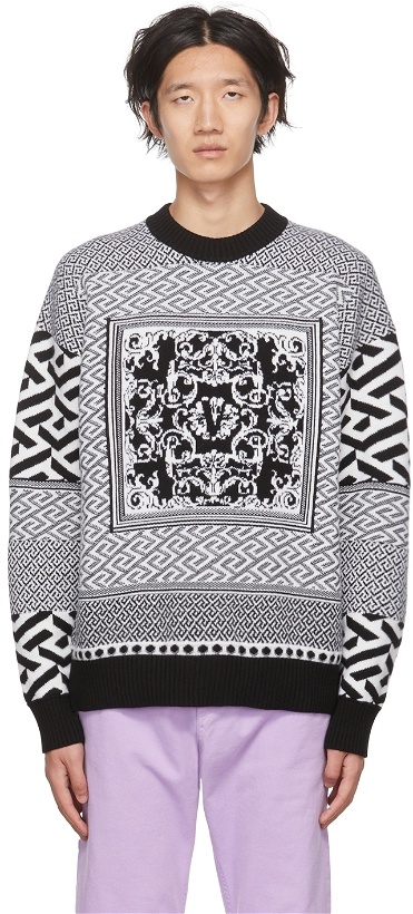 Photo: Versace Black & White La Greca Sweater