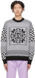 Versace Black & White La Greca Sweater