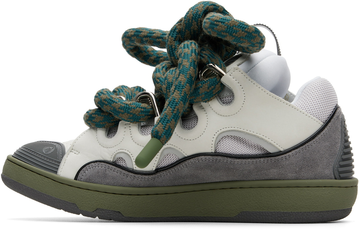 Lanvin Gray Curb Snake Sneakers