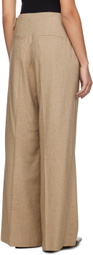 REMAIN Birger Christensen Beige Wide-Leg Trousers