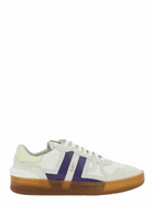 Lanvin clay White Sneaker With Mesh Inserts And Side Striped Detail In Leather Unisex