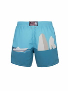 MC2 Saint Barth Man Mid-length Gustavia Swim-shorts With Capri Placed Print