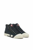 Diesel S-D-Verse - Sneakers in frayed canvas with D logo - Sneakers Mens in Black