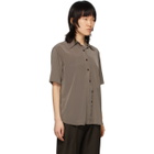 Eftychia Taupe Closed Short Sleeve Shirt