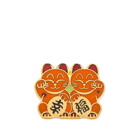 BEAMS JAPAN Lucky Cat Pin Badge in Orange