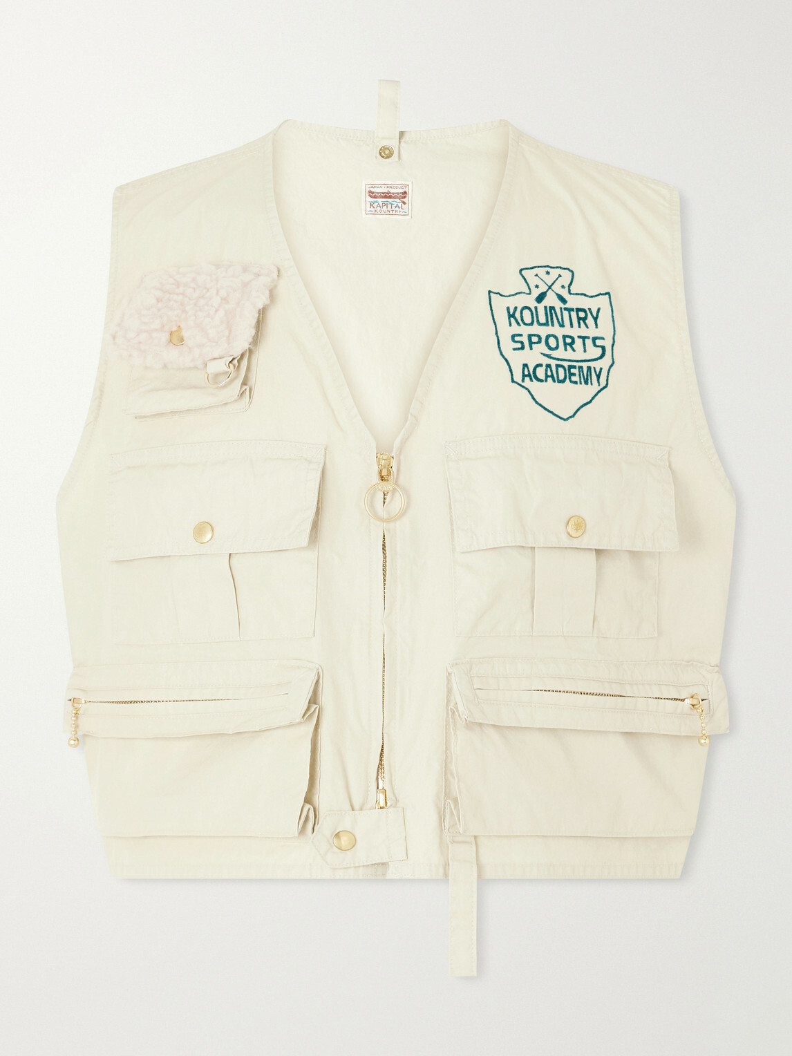 KAPITAL - Cropped Cotton-Blend Poplin Vest - Neutrals