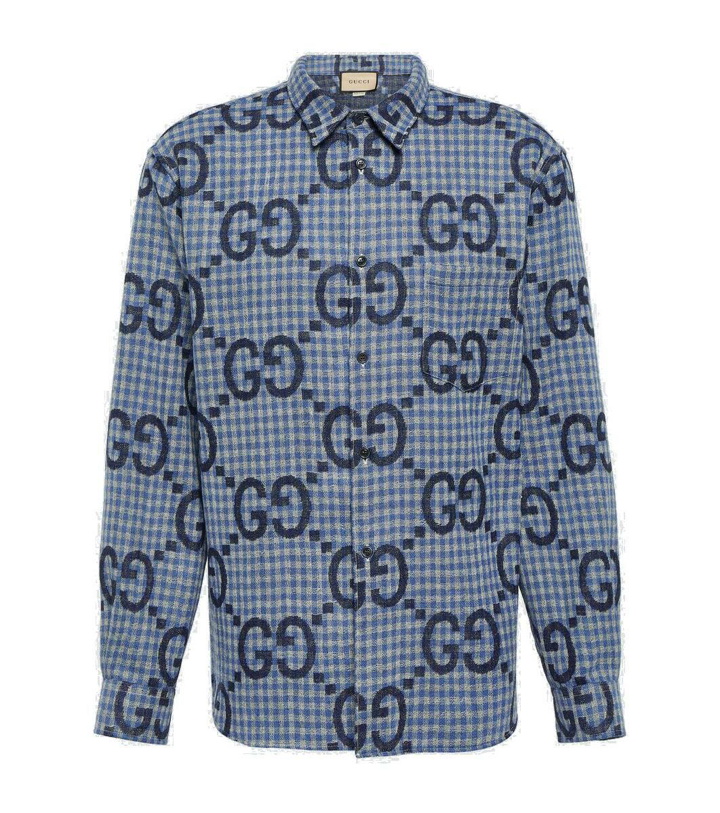 Photo: Gucci Checked logo wool shirt