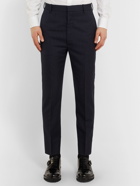 ALEXANDER MCQUEEN - Navy Slim-Fit Pinstriped Wool Suit Trousers - Blue