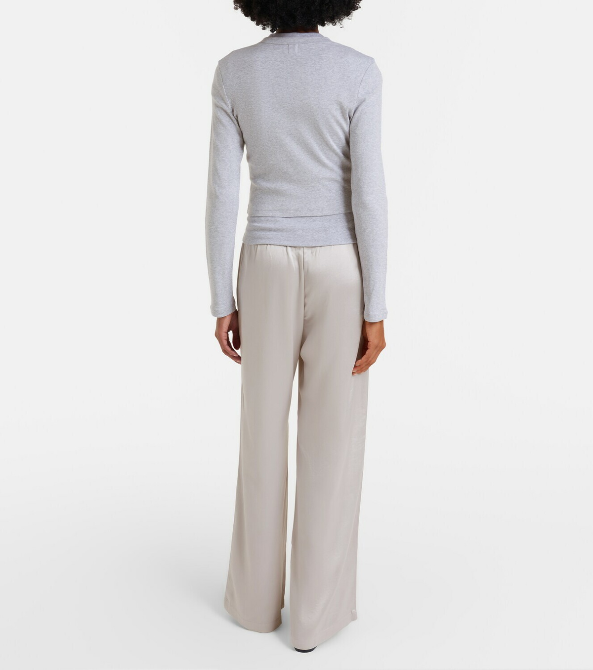 Leset Barb satin wide-leg pants