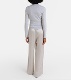 Leset Barb satin wide-leg pants