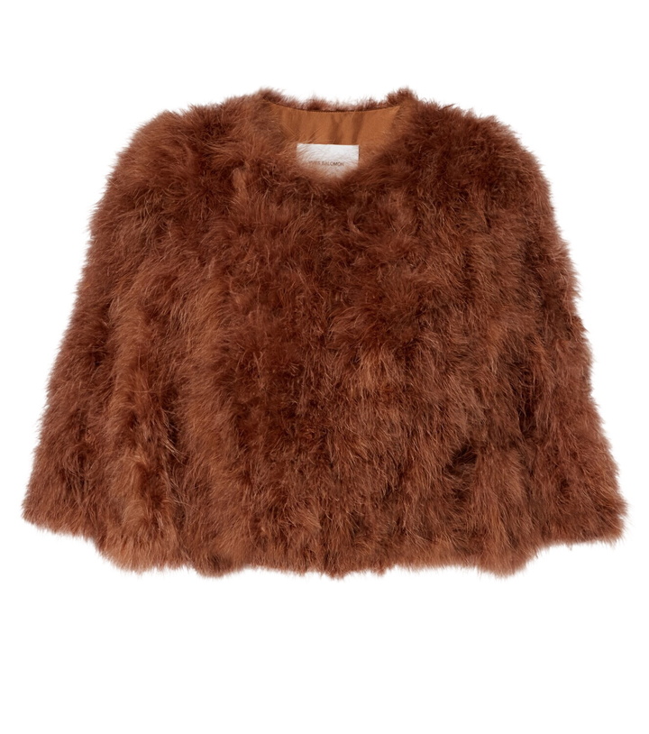 Photo: Yves Salomon Cropped feather jacket
