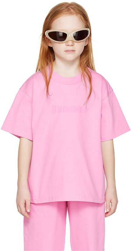Photo: Balenciaga Kids Kids Pink Caps T-Shirt