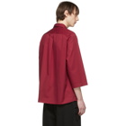 Lemaire Red Military Three-Quarter Sleeve Shirt