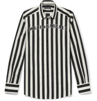 Dolce & Gabbana - Slim-Fit Logo-Print Striped Cotton-Poplin Shirt - Men - Black