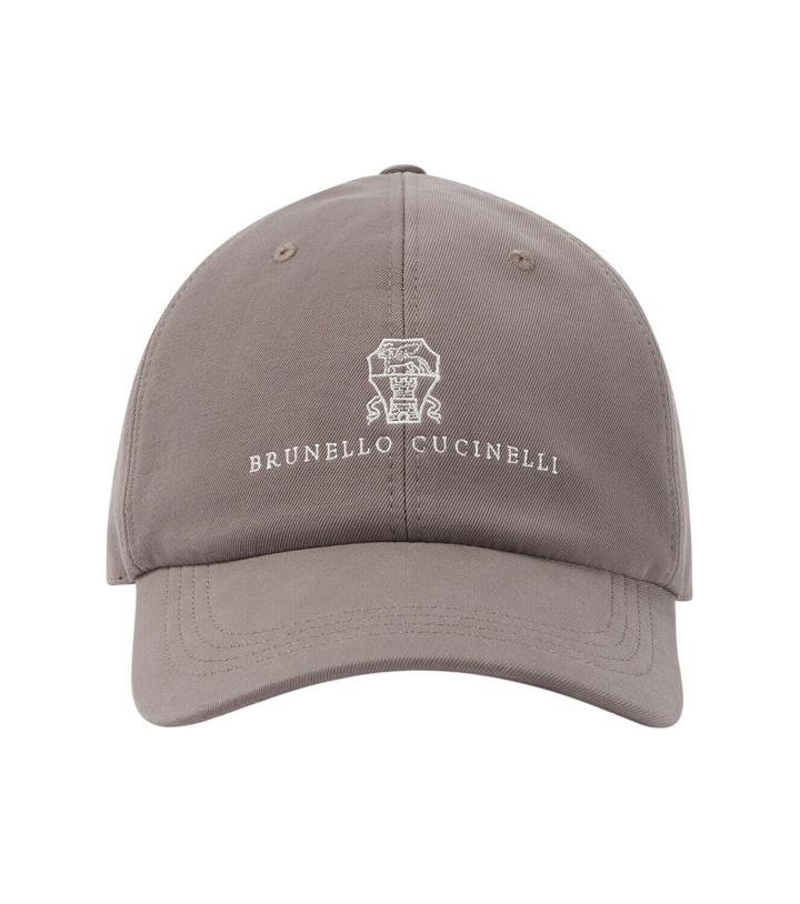 Photo: Brunello Cucinelli Logo embroidered cotton baseball cap
