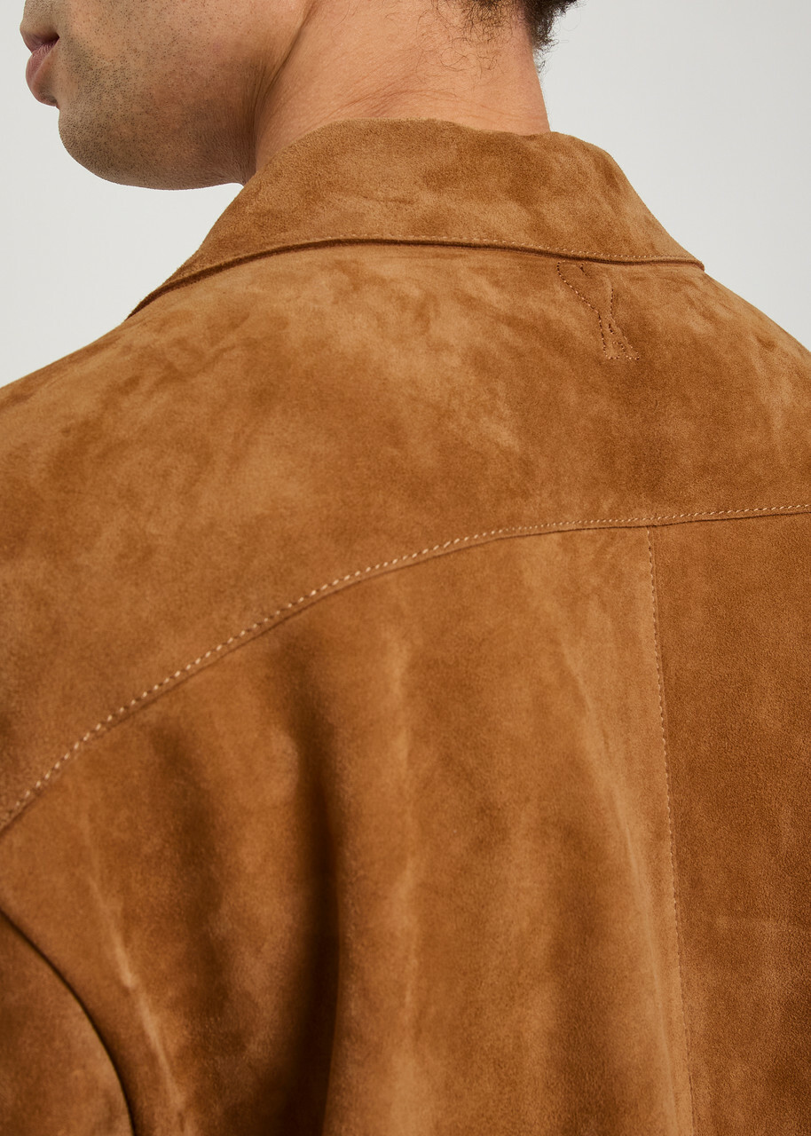 Ami Paris Suede Overshirt Brown