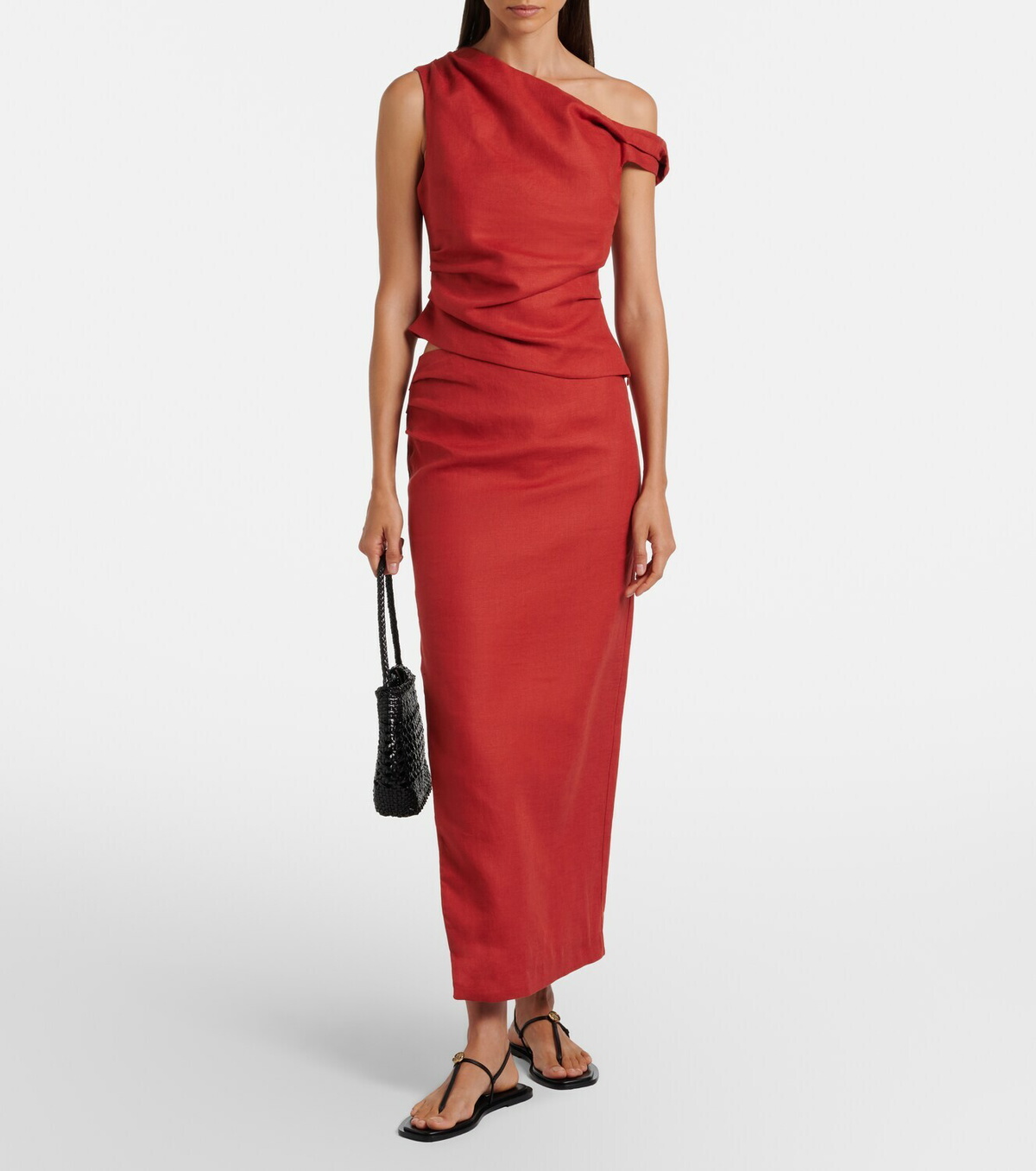 SIR Asymmetric linen top