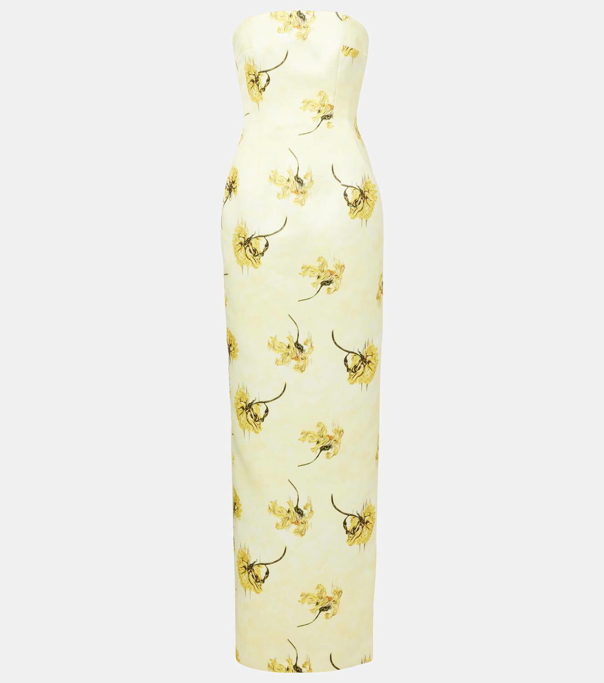 Emilia Wickstead Laelia floral strapless corset gown