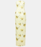 Emilia Wickstead Laelia floral strapless corset gown