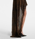 Blumarine Asymmetric ruffled printed miniskirt