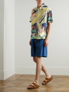 Folk - Assembly Wide-Leg Cotton-Blend Shorts - Blue