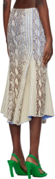 Stanley Raffington SSENSE Exclusive Off-White & Blue Midi Skirt
