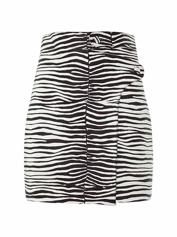 Photo: DSQUARED2 - Zebra Print Faux Leather Mini Skirt