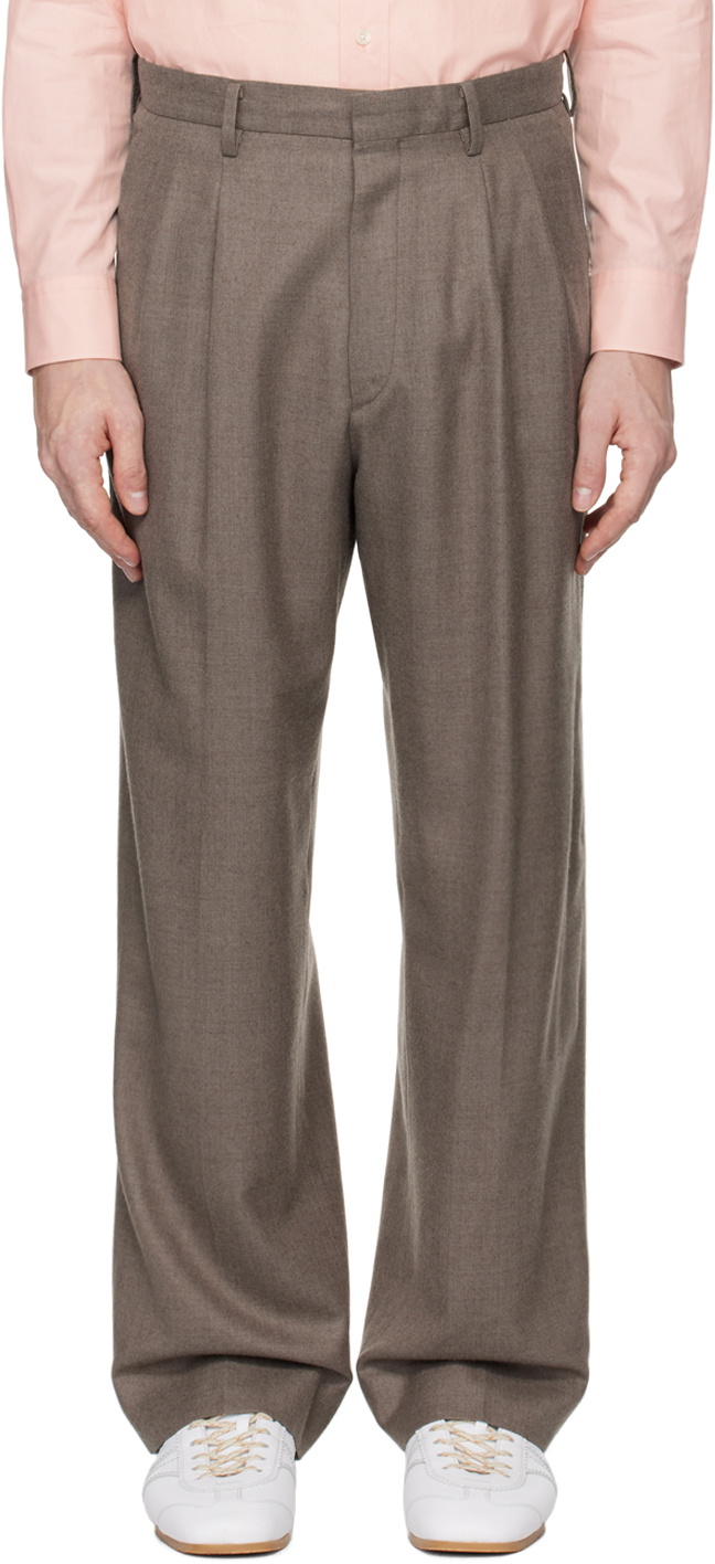 AURALEE: Brown Super Light Wool Trousers | SSENSE AURALEE: Brown Super Light Wool Trousers | SSENSE